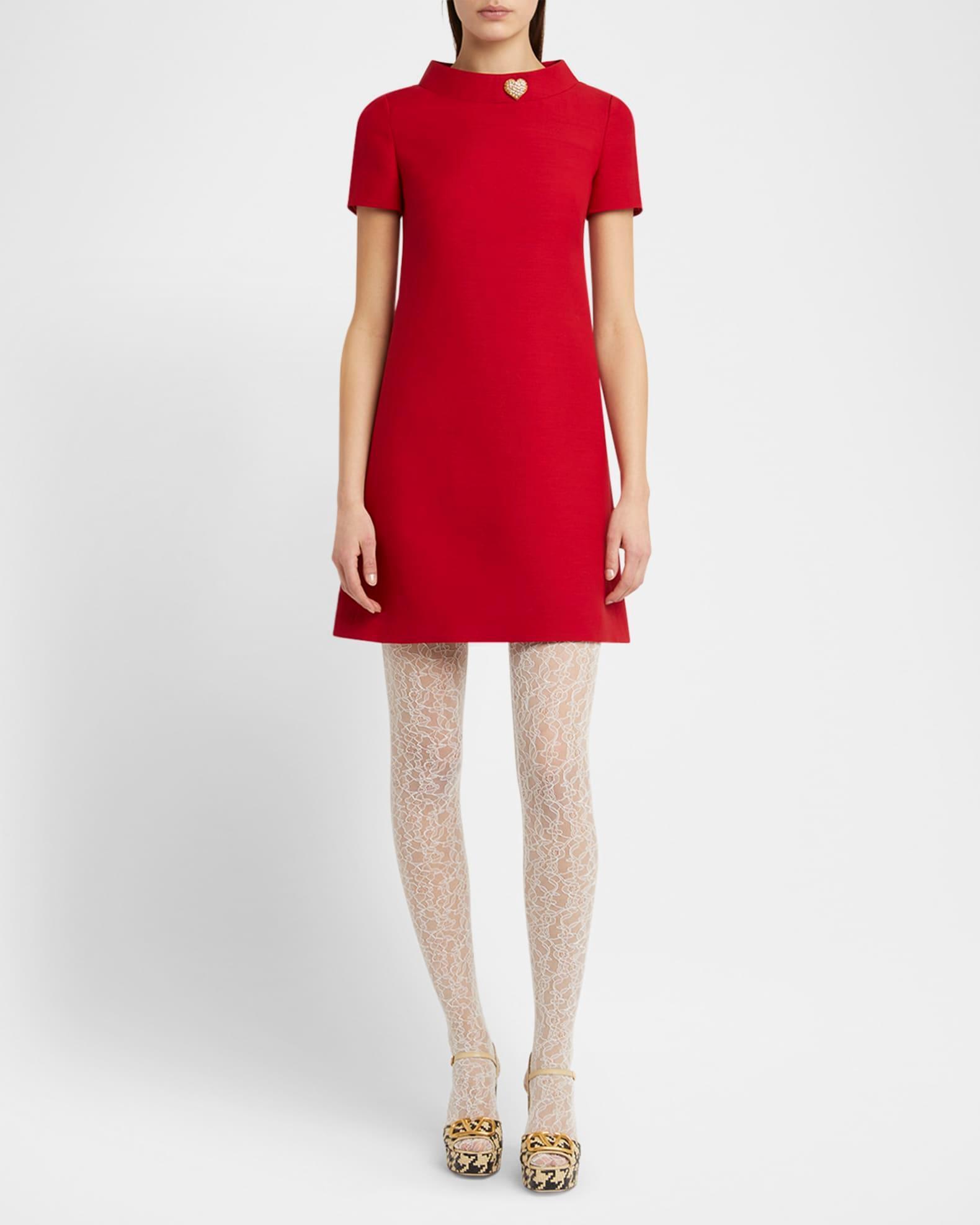 Crepe Couture Crystal Heart Mini Dress Product Image