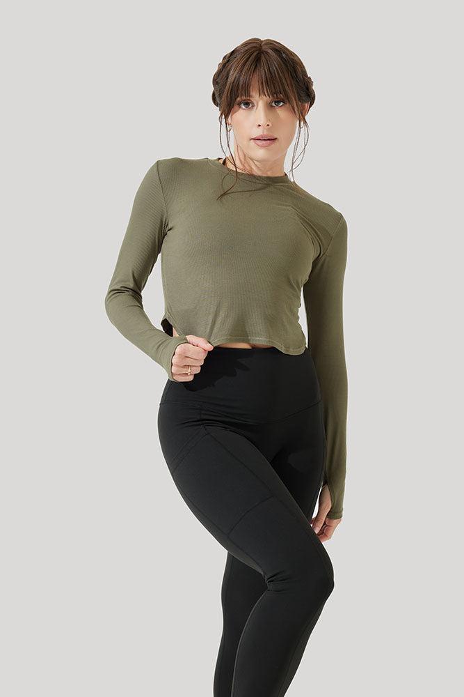 Refine Long Sleeve Top - Dark Olive Product Image