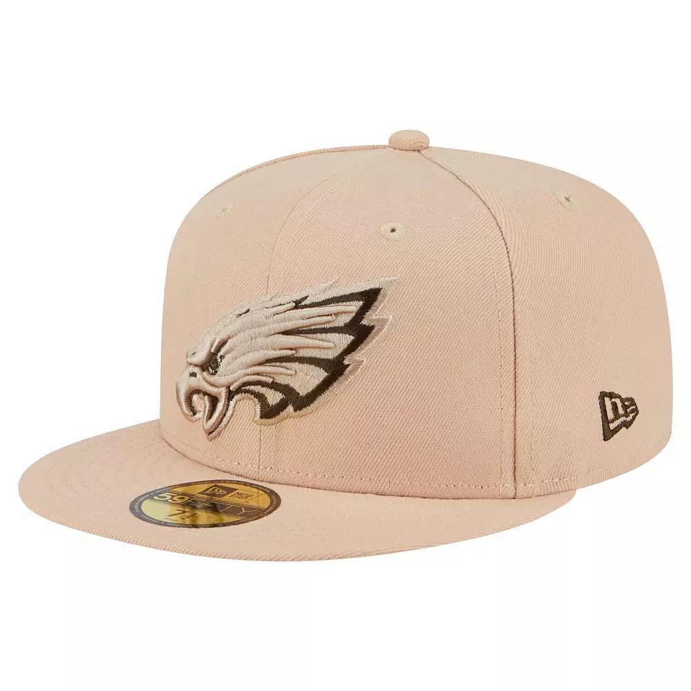 Men's New Era Tan Philadelphia Eagles Candied Pecan 59FIFTY Fitted Hat, Size: 7 1/8, Team Product Image
