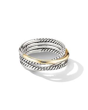 David Yurman Sterling Silver & 18K Yellow Gold Crossover Narrow Ring Product Image