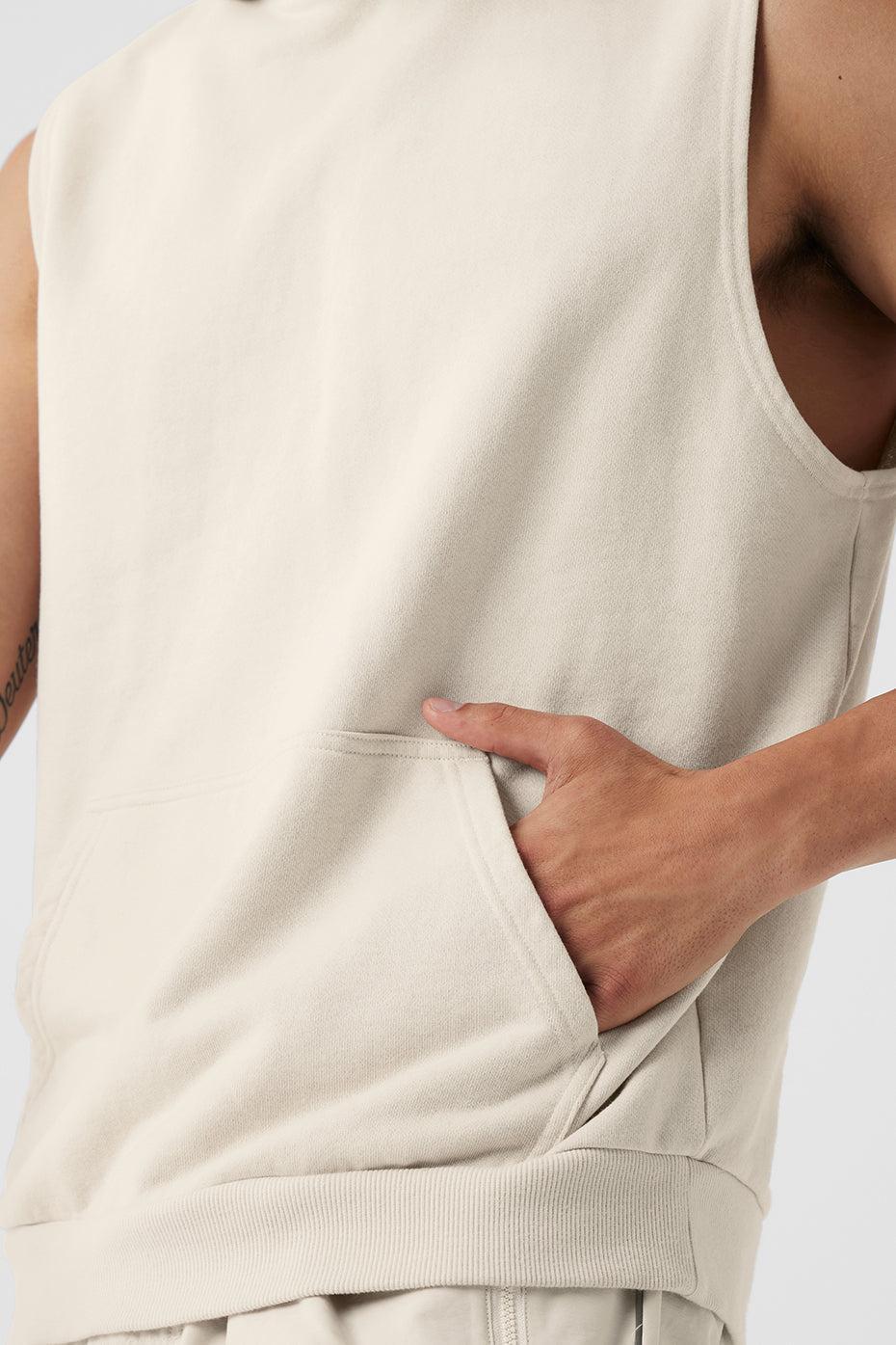 Alo Yoga | Chill Sleeveless Hoodie Beige, Size: 2XL Product Image