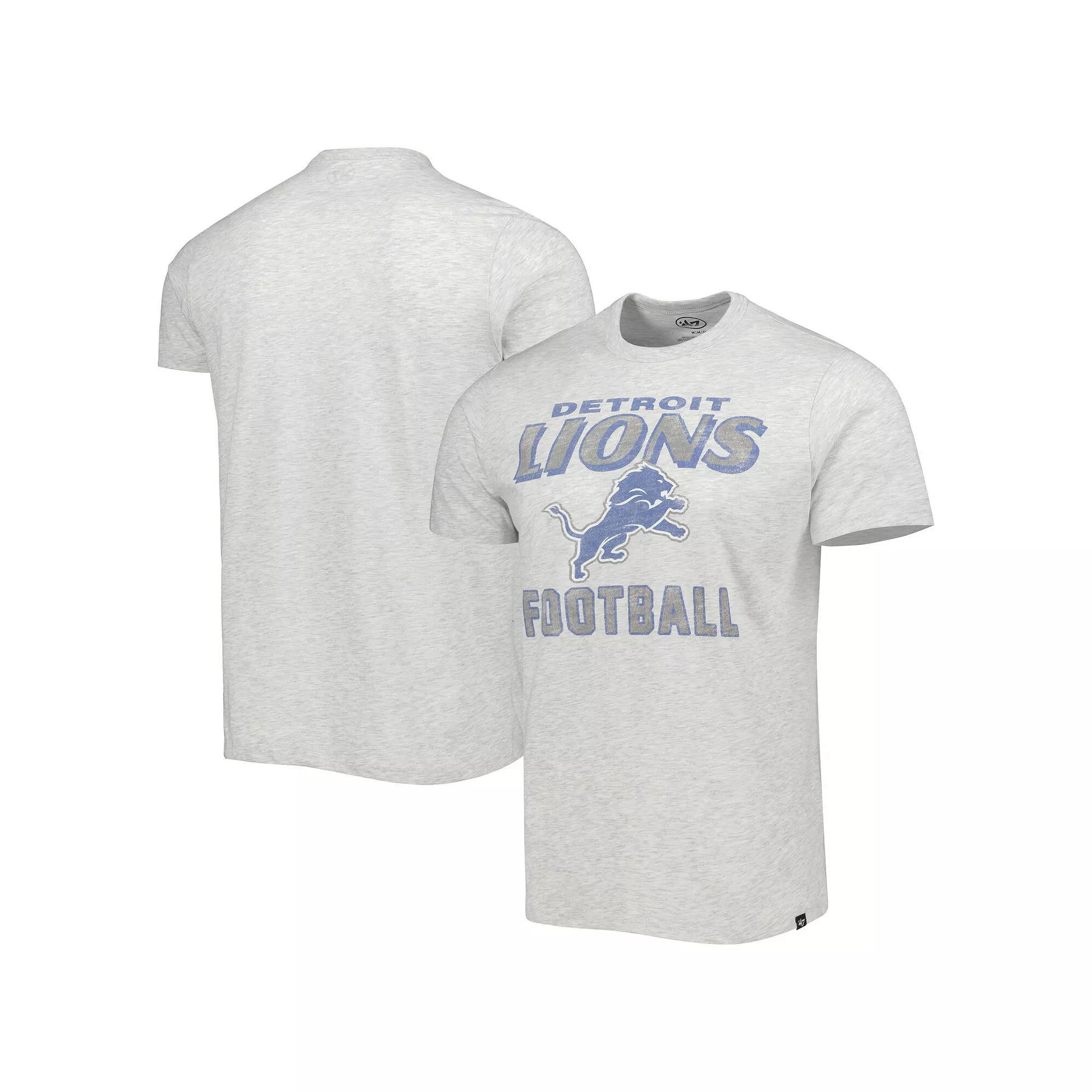 Men's '47 Heathered Gray Detroit Lions Dozer Franklin Lightweight T-Shirt, Size: Large, Grey Product Image