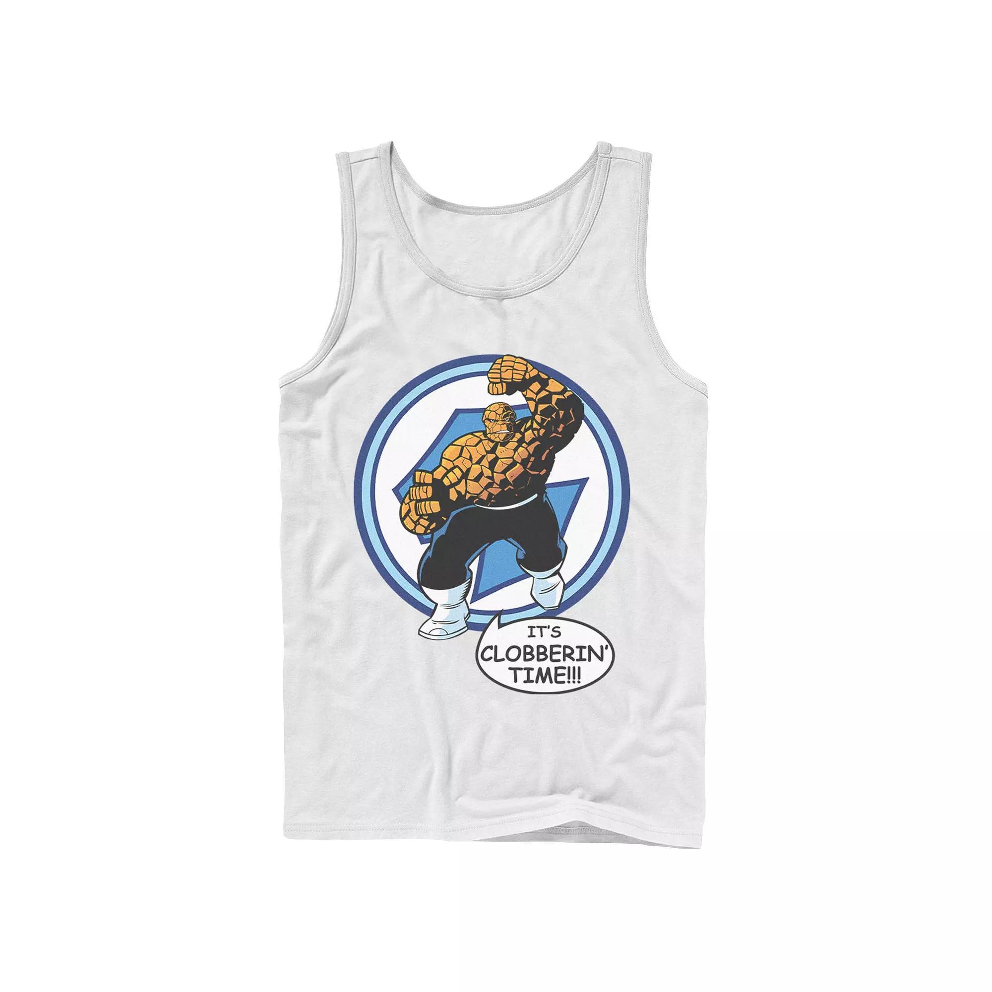 Men's Marvel Fantastic Four The Thing Clobberin' Time Circle Tank Top, Size: Large, White Product Image