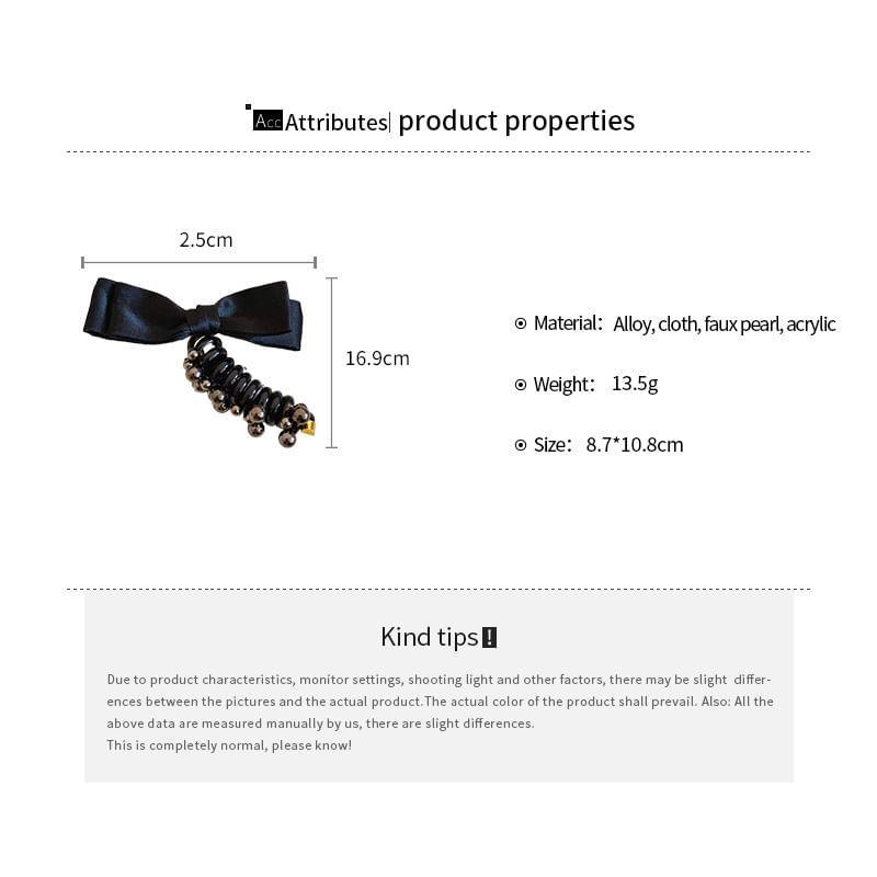 Bow Faux Pearl Hair Tie Product Image