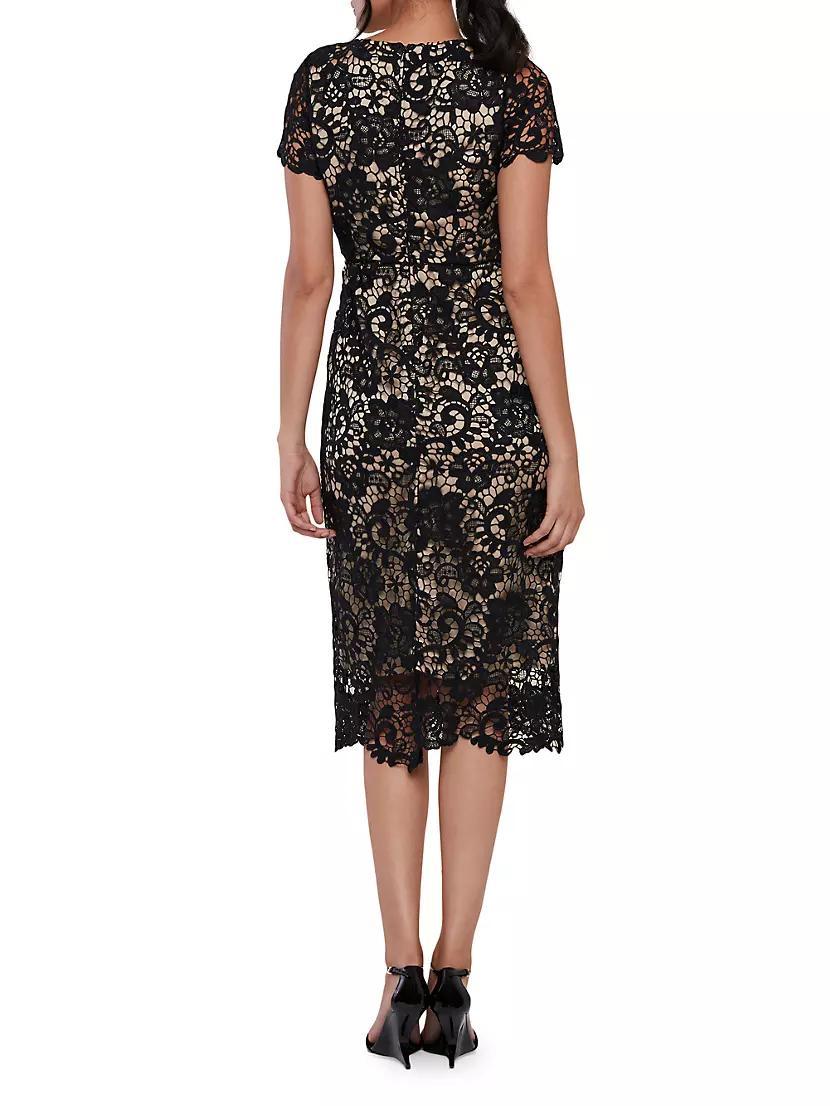 Short-Sleeve Lace Midi-Dress Product Image