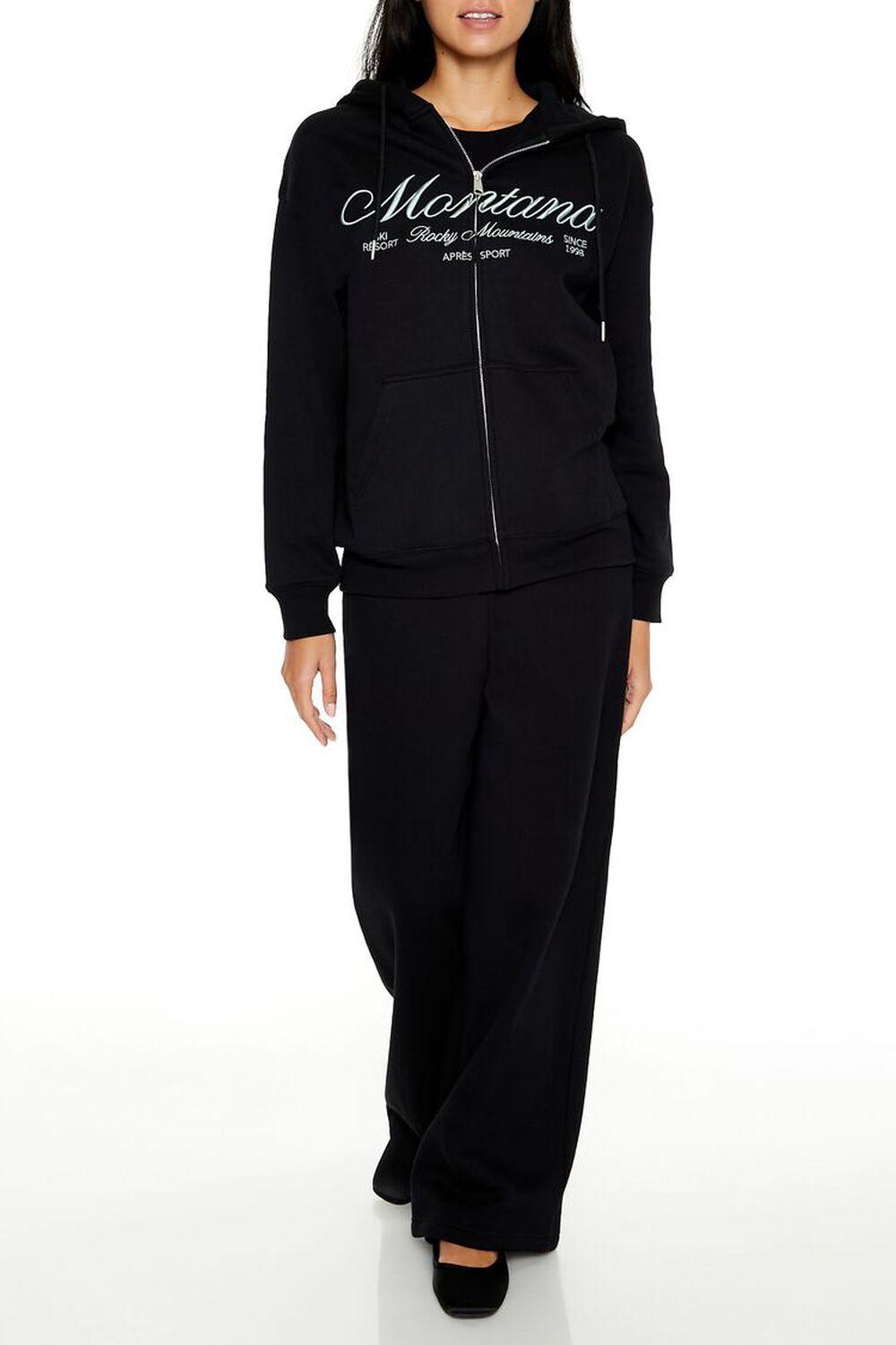 Embroidered Montana Zip-Up Hoodie | Forever 21 Product Image