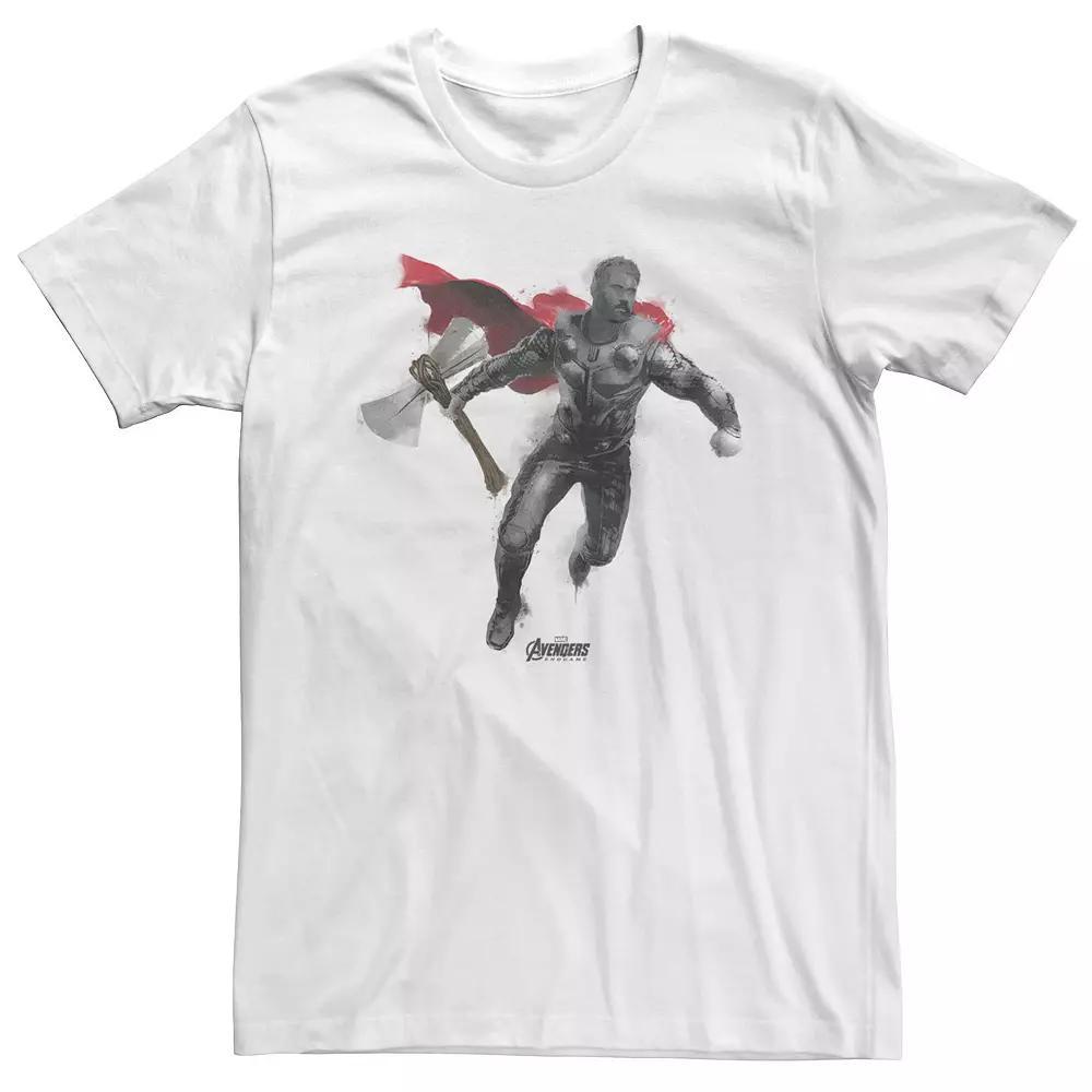 Big & Tall Marvel Avengers Endgame Thor Spray Paint Tee, Men's, Size: 3XL Tall, Athletic Grey Product Image