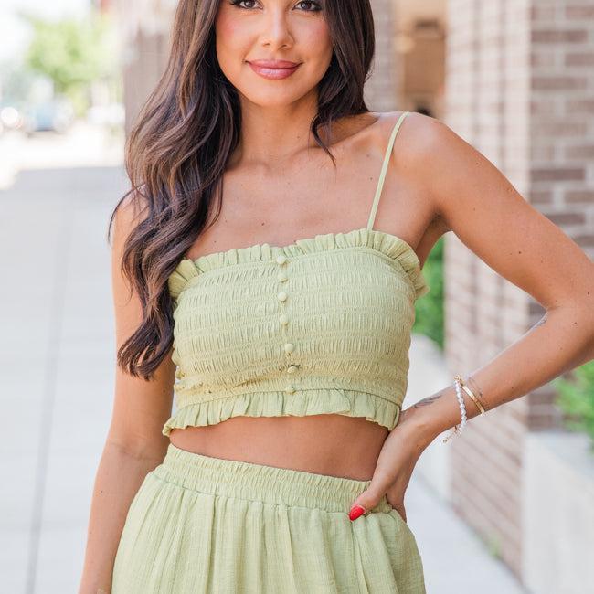 Luckier Than Most Kiwi Smocked Tank Top FINAL SALE Product Image