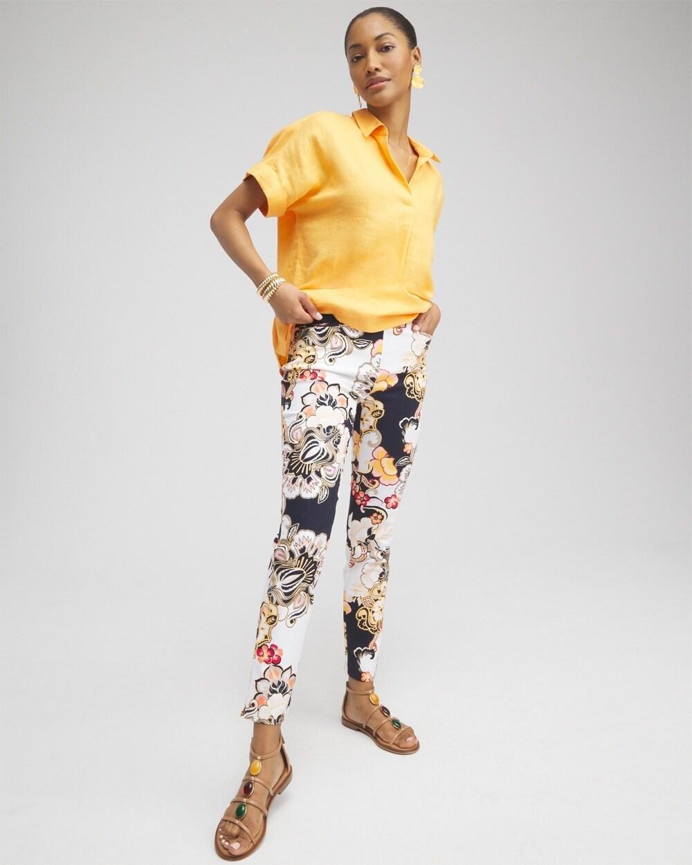 Brigitte Warm Floral Ankle Pants Product Image