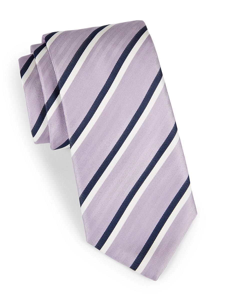 Mens Striped Silk Tie Product Image