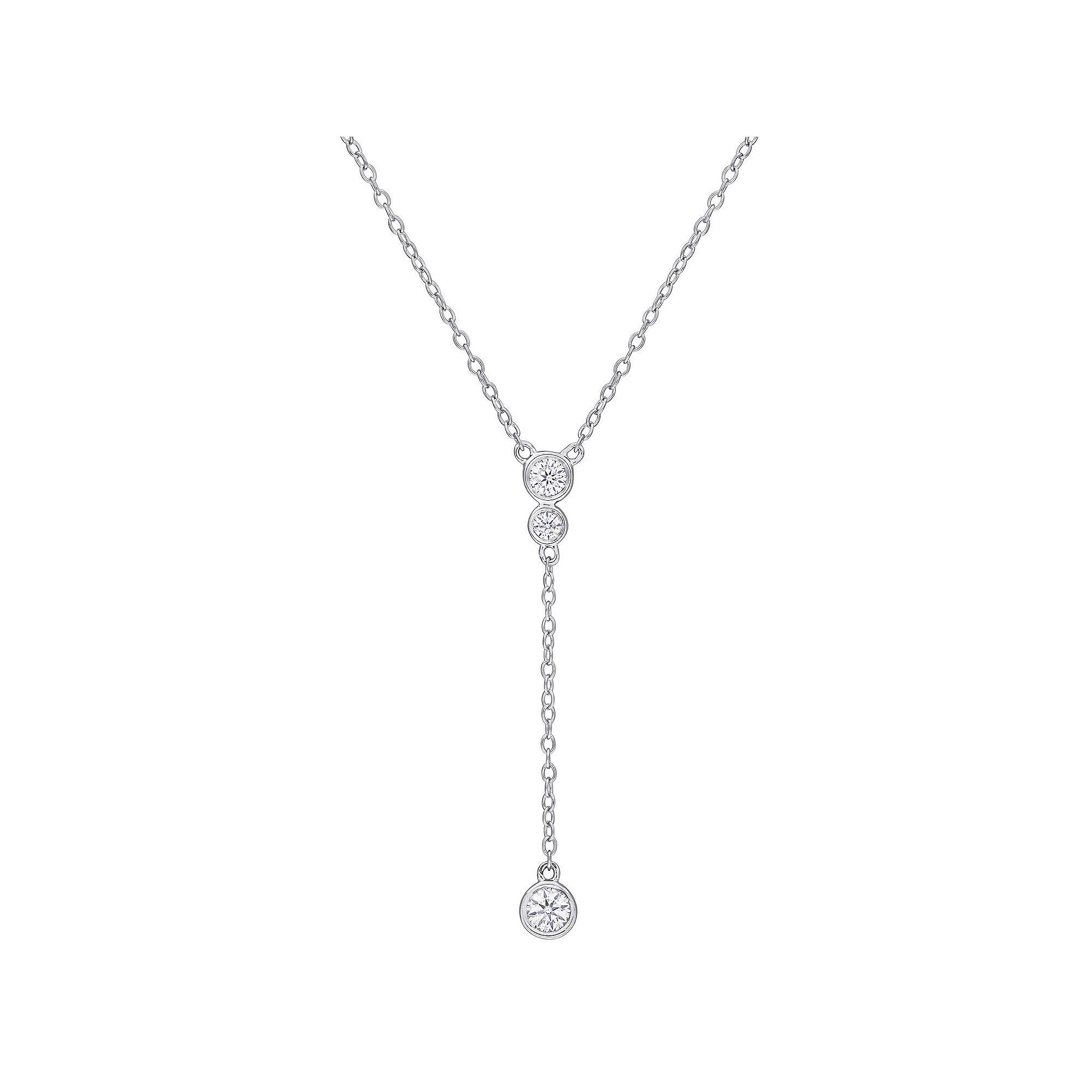 Stella Grace Sterling Silver 1/3 Carat T.W. Lab-Created Moissanite Lariat Necklace, Women's, Size: 17" Product Image
