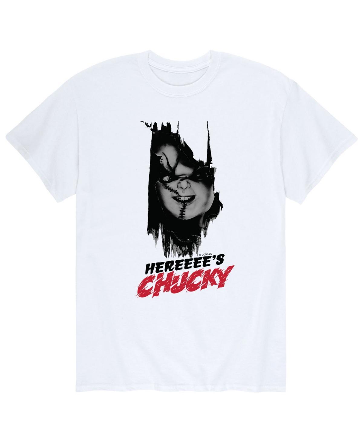 Men's Chucky Here's Chucky Tee, Size: Large, Gray Product Image