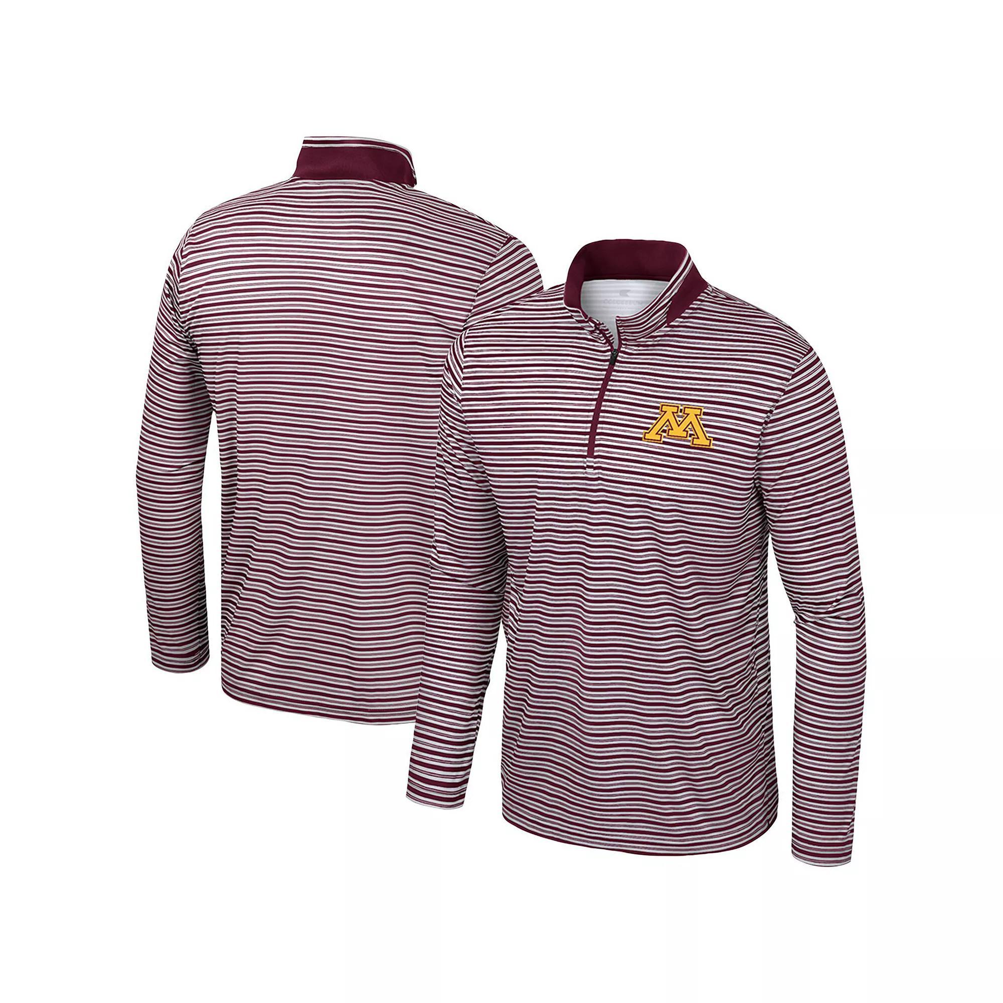 Men's Colosseum Cardinal Iowa State Cyclones Striped Quarter-Zip Top, Size: Medium, Red Product Image