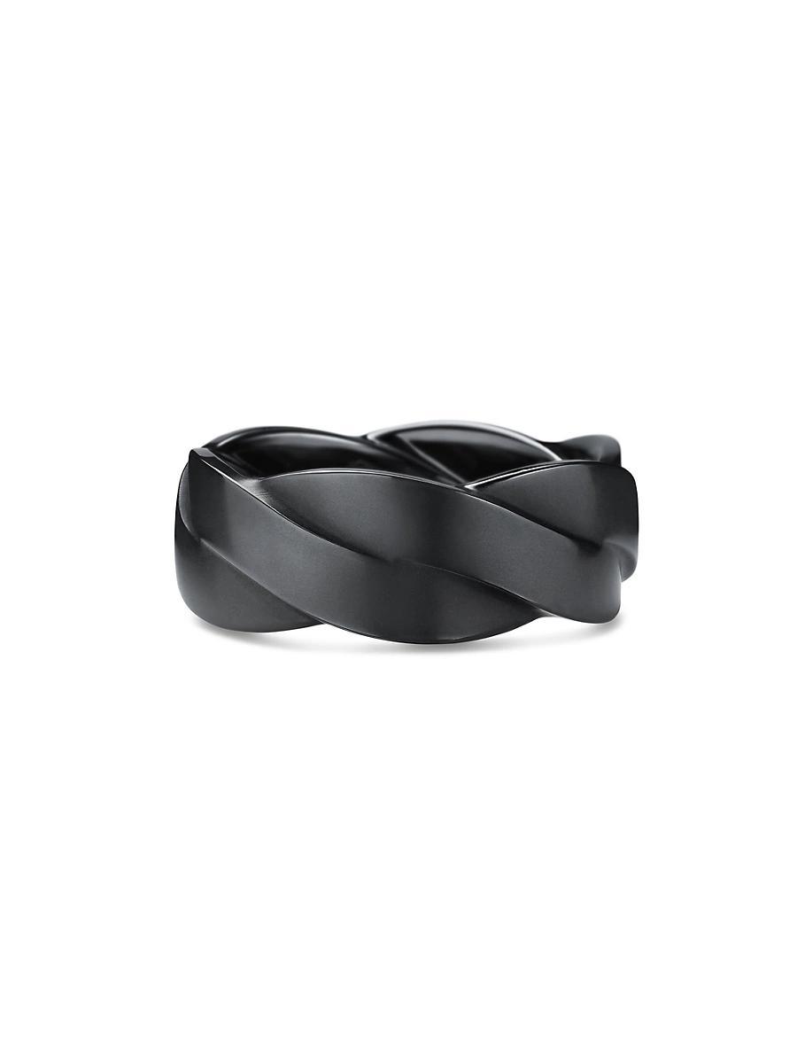 Mens DY Helios Band Ring in Black Titanium, 9mm Product Image