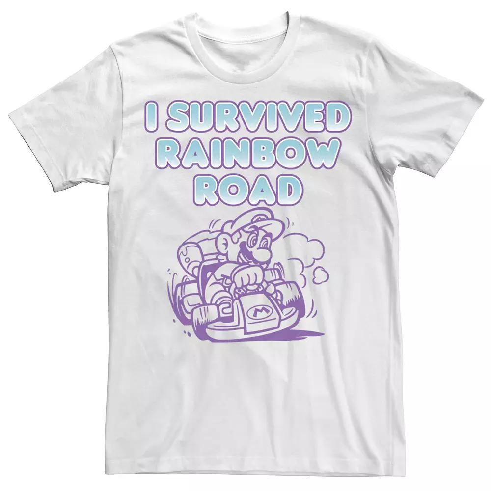 Men's Nintendo Mario Kart Survived Rainbow Road Tee, Size: XL, White Product Image