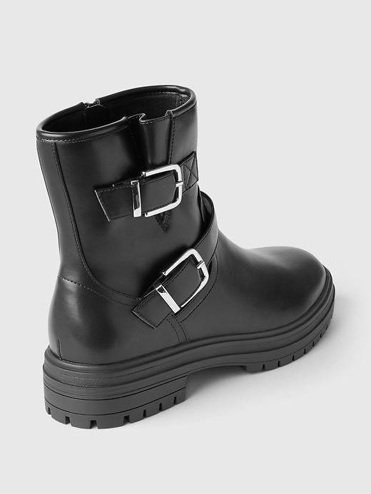 Vegan Leather Moto Boots Product Image