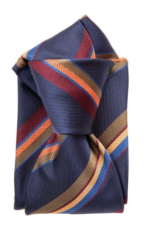 Elizabetta Battisti - Extra Long Silk Jacquard Tie for Men in Navy at Nordstrom Product Image