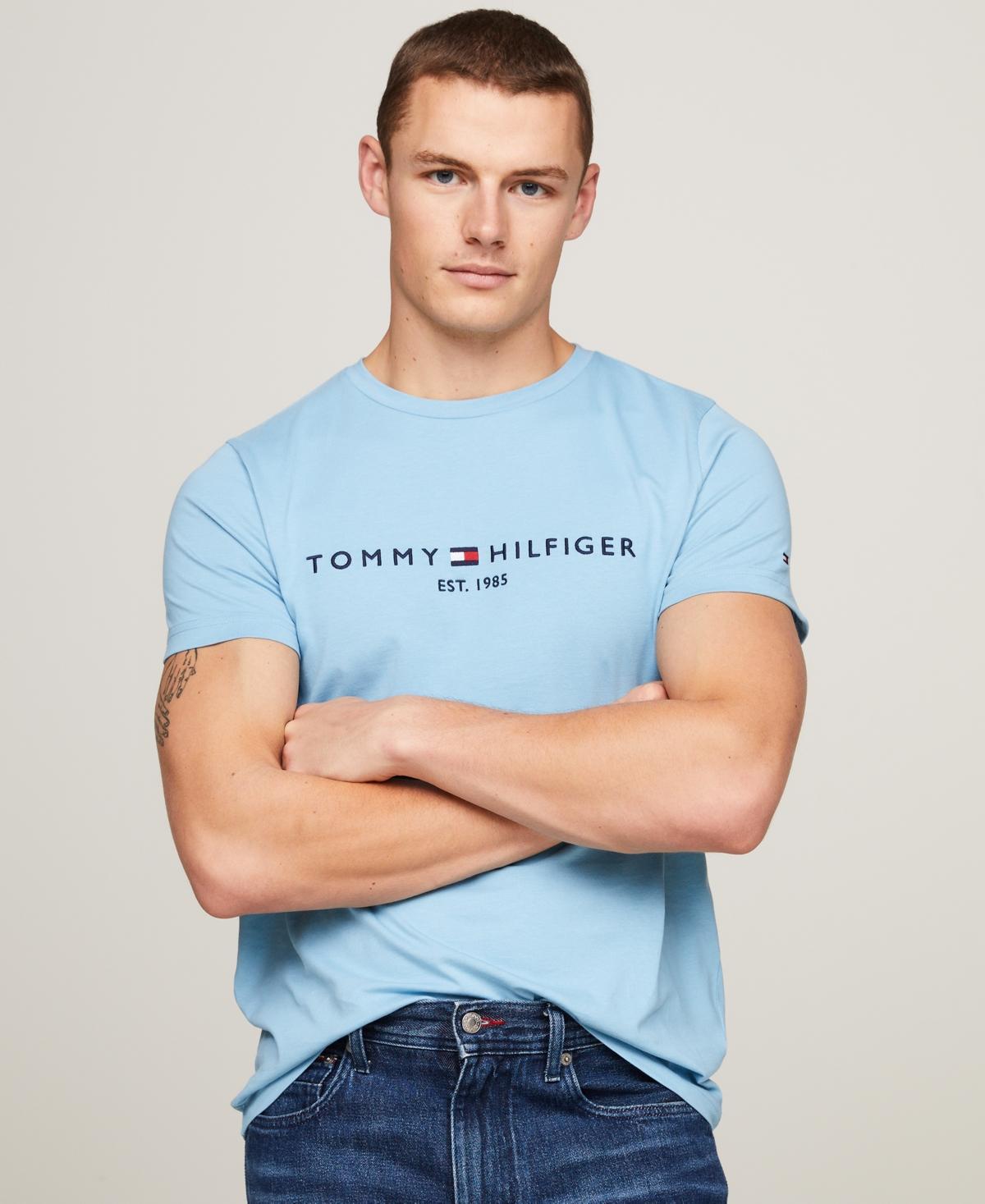 Tommy Hilfiger Mens Embroidered Logo Slim-Fit Crewneck T-Shirt Product Image