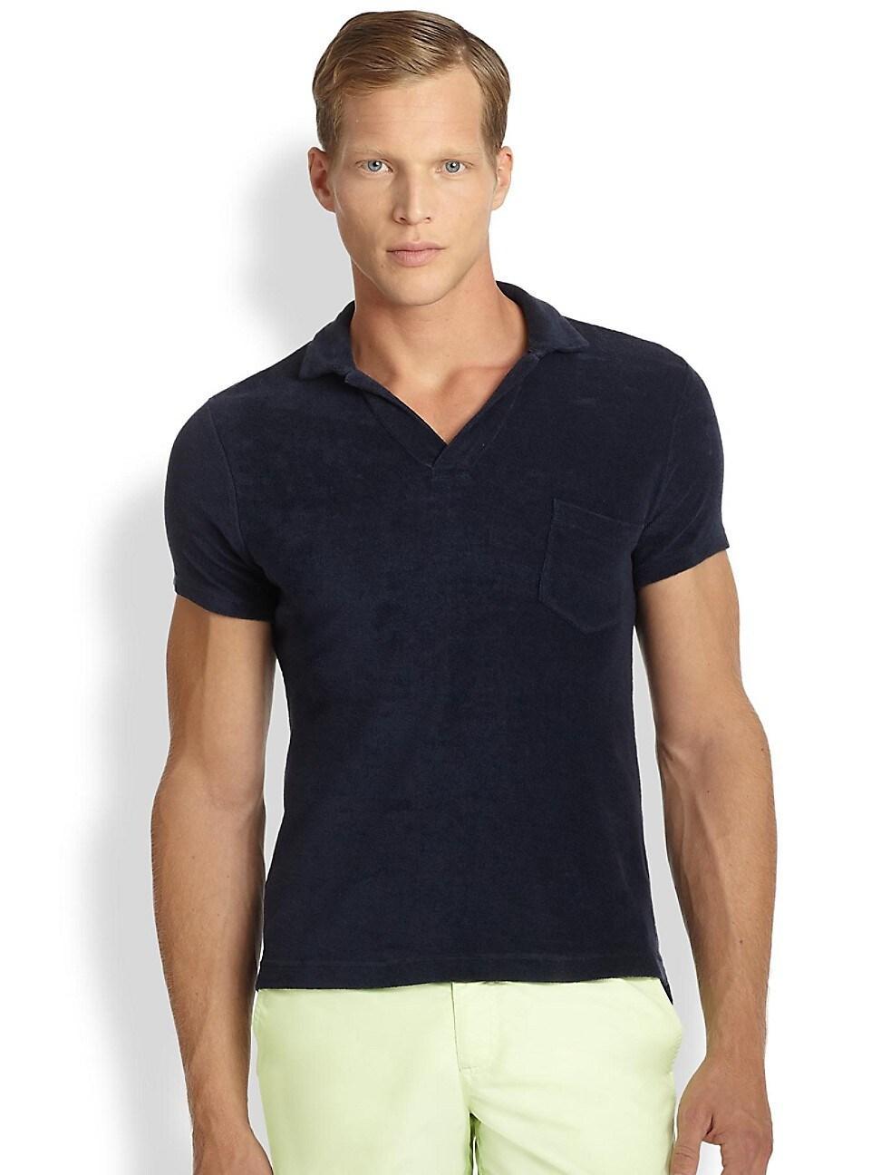 Orlebar Brown Cotton Terry Solid Tailored Fit Polo Shirt Product Image