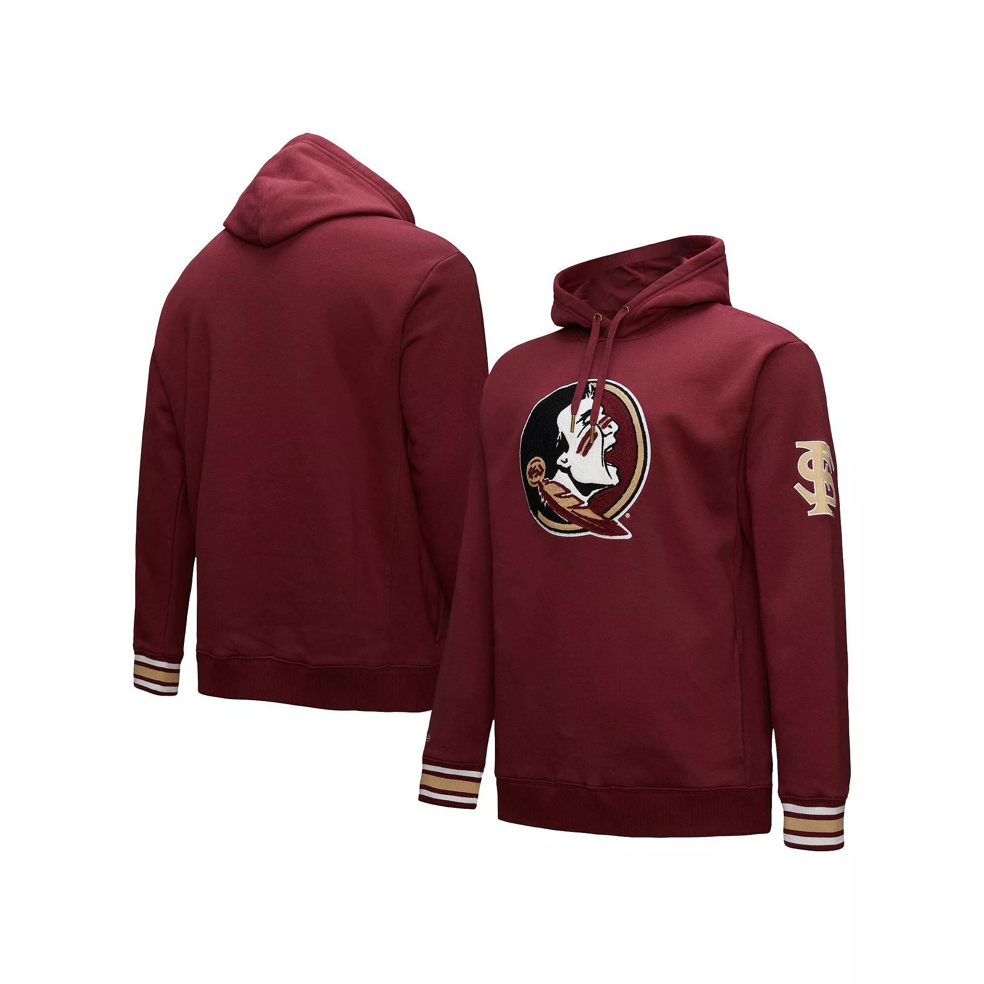 Men's Mitchell & Ness Garnet Florida State Seminoles Chainstich Fleece Pullover Hoodie, Size: 3XL, Red Product Image
