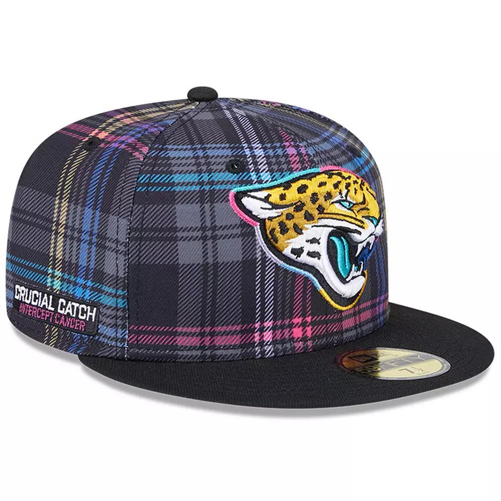 Men's New Era Black Jacksonville Jaguars 2024 NFL Crucial Catch Plaid 59FIFTY Fitted Hat, Size: 7 5/8 Product Image