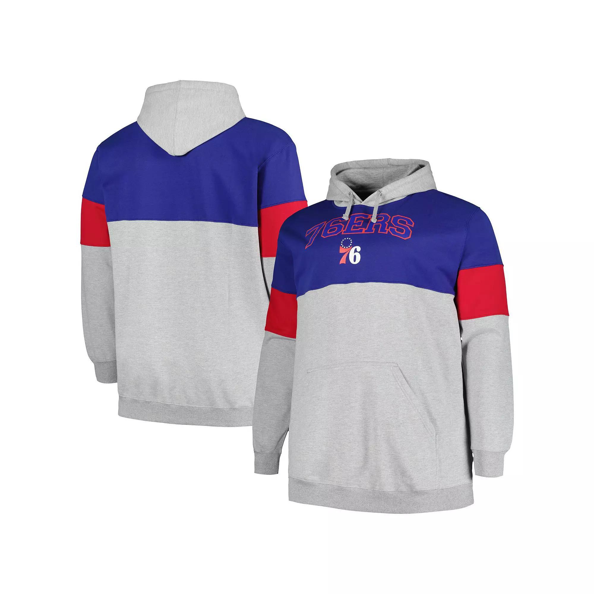 Men's Fanatics Branded Royal/Red Philadelphia 76ers Big & Tall Pullover Hoodie, Size: 3XB, 76r Blue Product Image