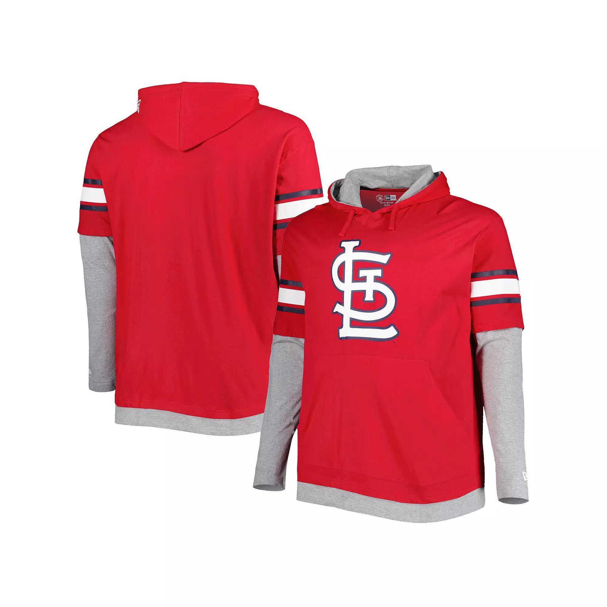 Mens New Era St. Louis Cardinals Big & Tall Twofer Pullover Hoodie Product Image