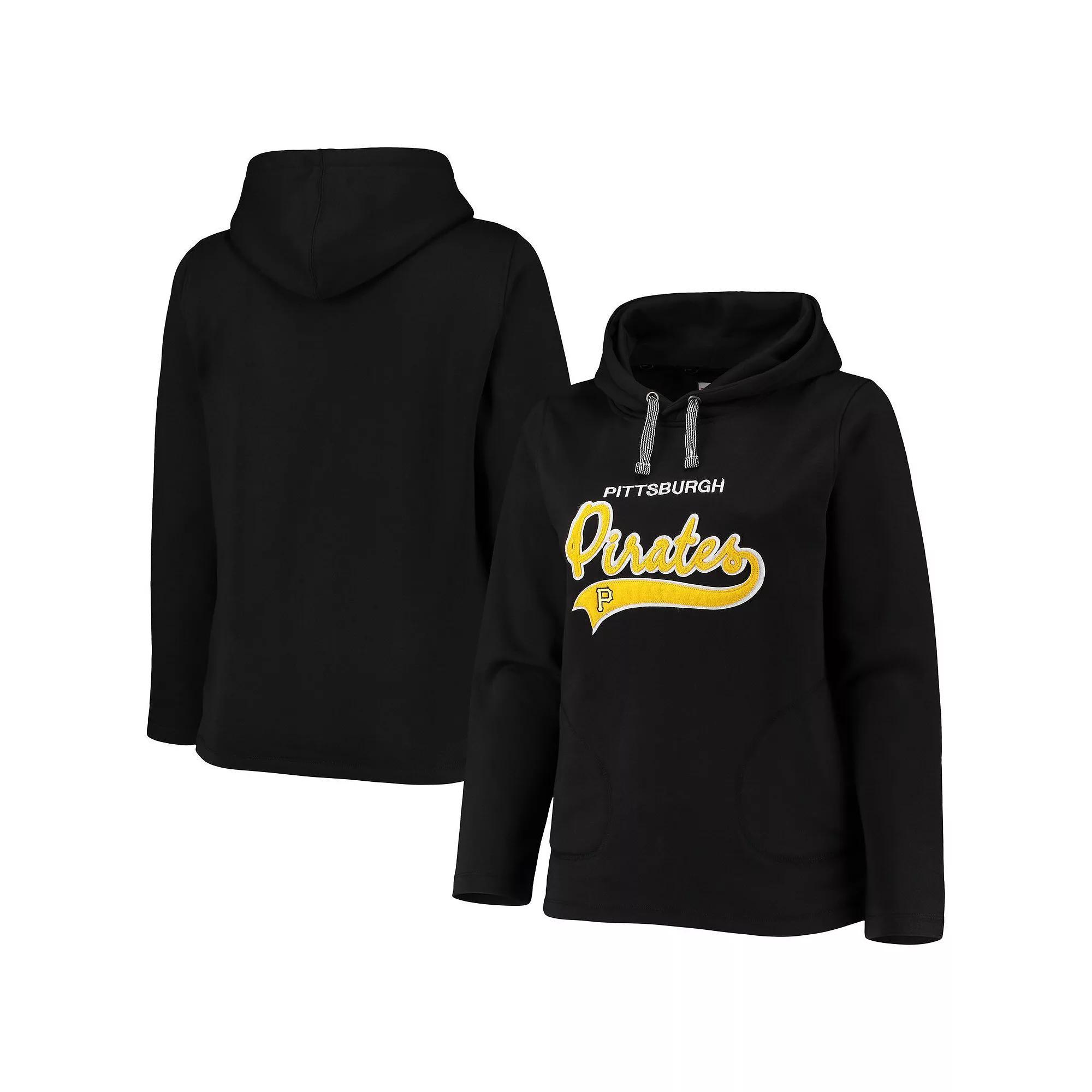 Women's Soft as a Grape Black Pittsburgh Pirates Plus Size Side Split Pullover Hoodie, Size: 1XL Product Image
