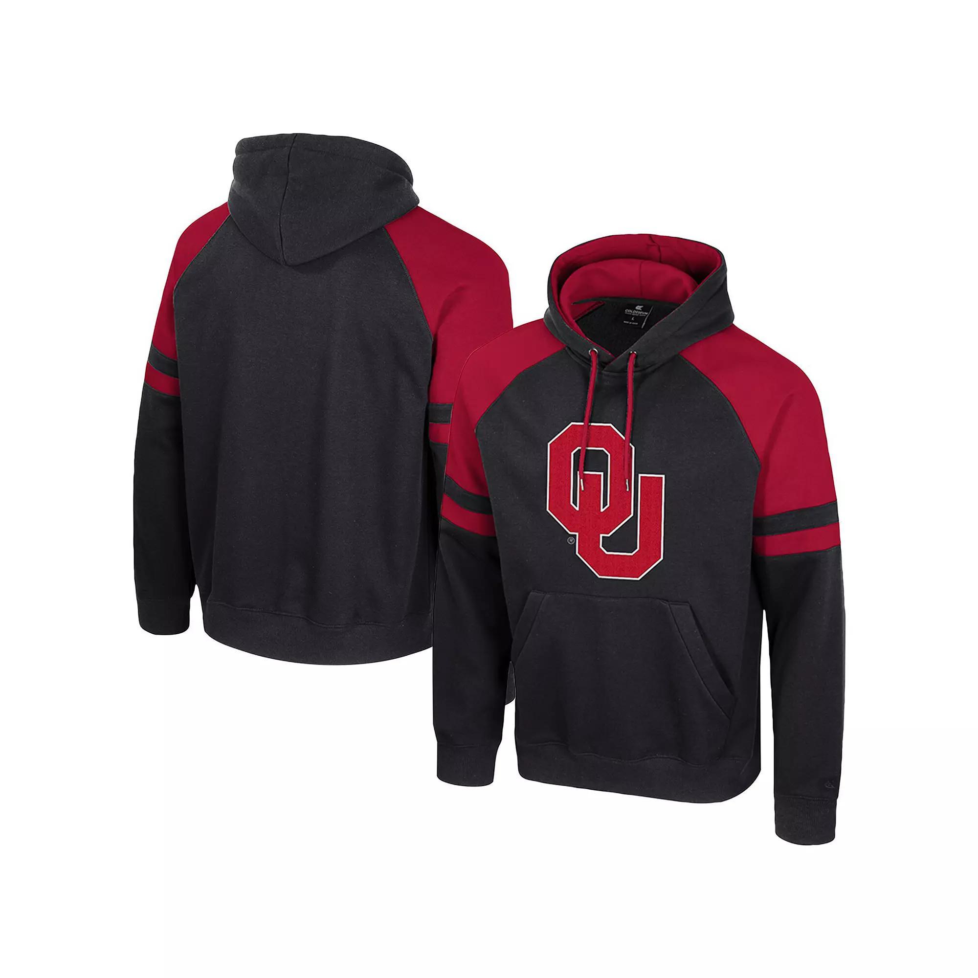 Men's Colosseum  Black Nebraska Huskers Todd Raglan Pullover Hoodie, Size: Medium Product Image