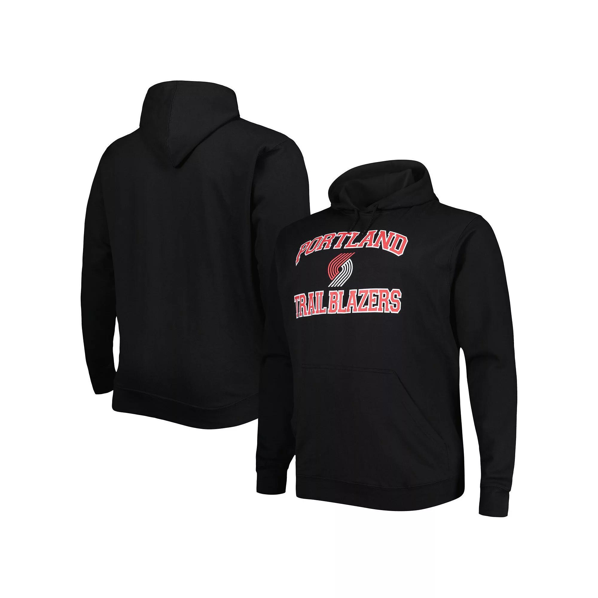 Men's Black Portland Trail Blazers Big & Tall Heart & Soul Pullover Hoodie, Size: XLT Product Image