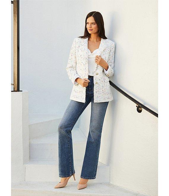 KARL LAGERFELD PARIS Flare Leg Stretch Denim Sailor Jeans Product Image