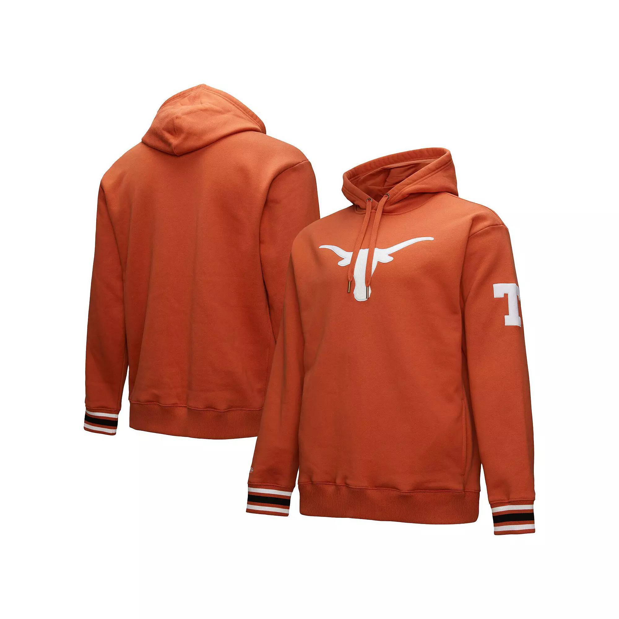 Men's Mitchell & Ness Texas Orange Texas Longhorns Chainstich Fleece Pullover Hoodie, Size: 2XL, Team Product Image