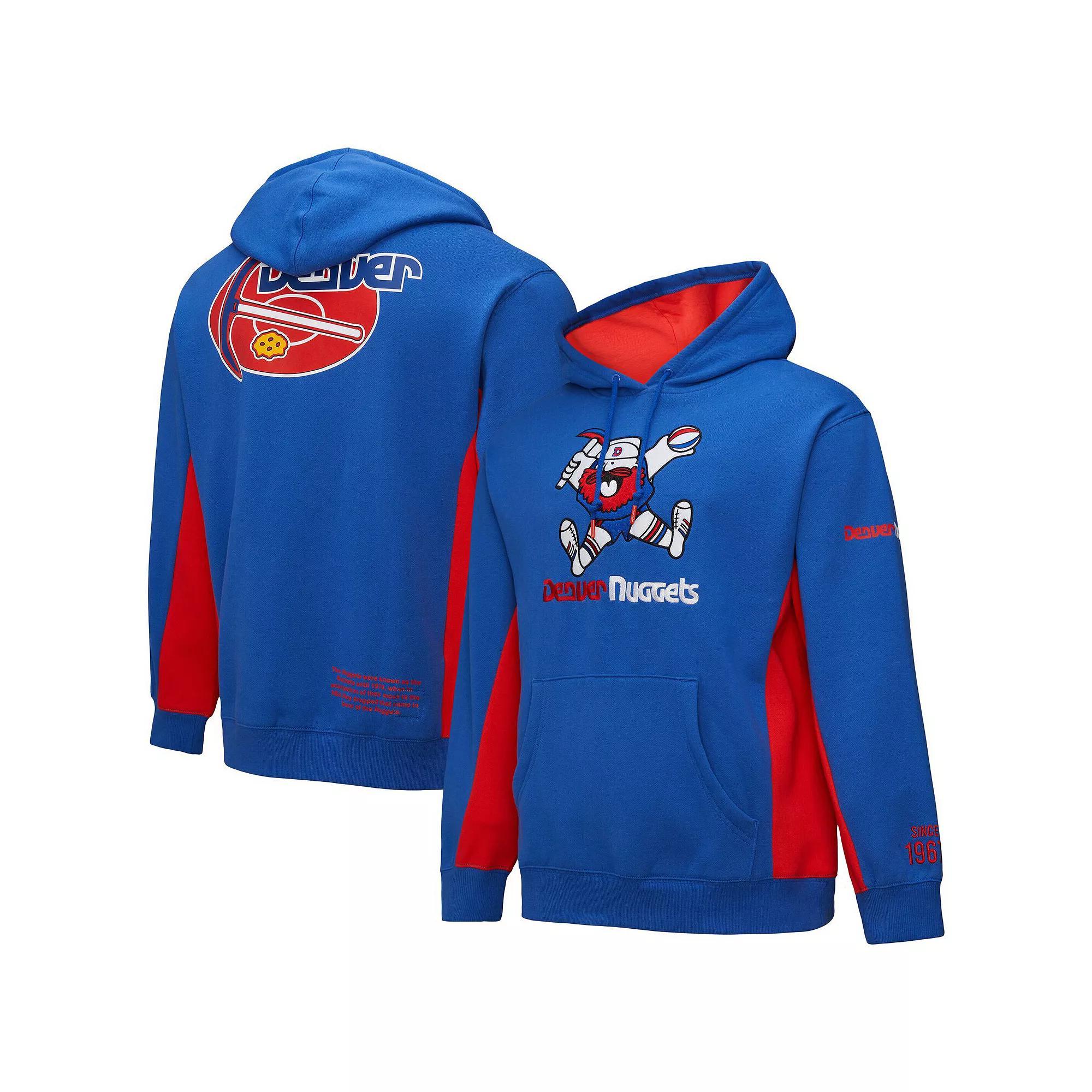Men's Mitchell & Ness Royal Denver Nuggets Hardwood Classics Team Origins Fleece Pullover Hoodie, Size: Large, Nug Blue Product Image