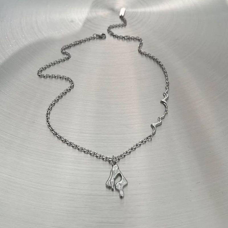 Melted Pendant Stainless Steel Necklace Product Image