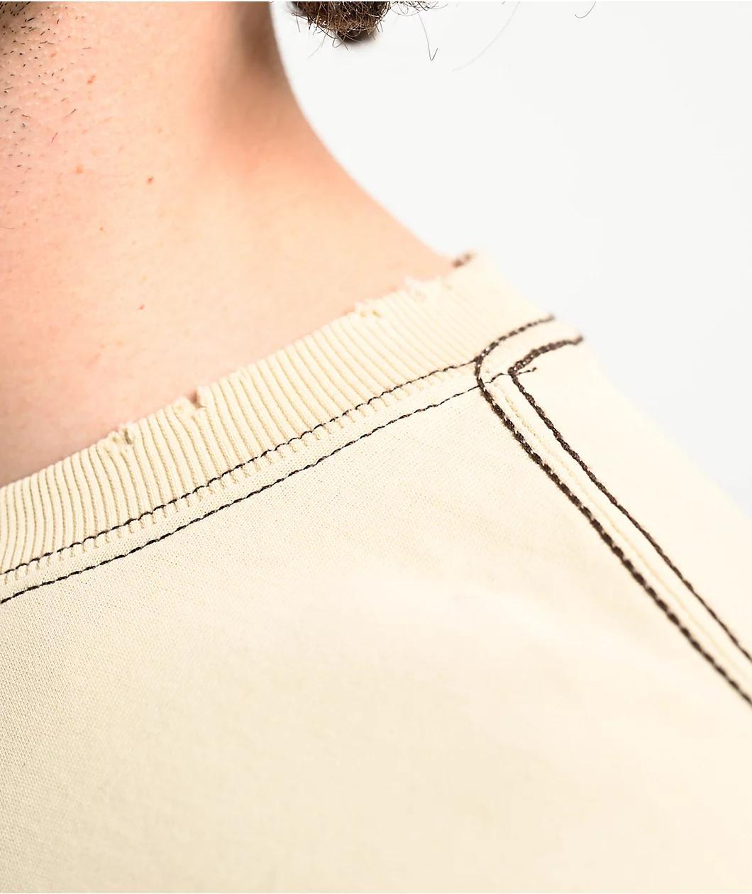 Empyre Throne Embroidered Knit Cream T-Shirt  Product Image