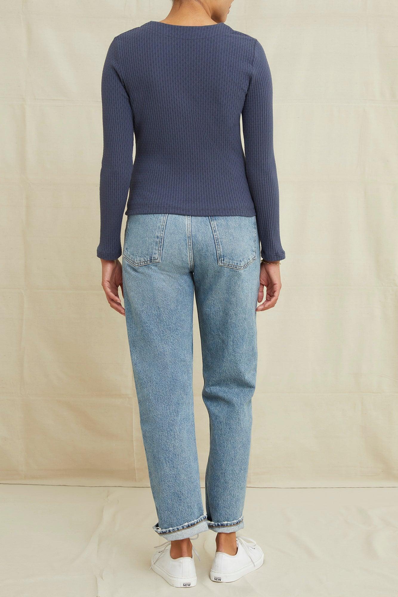Bridgette Pointelle Rib Cardigan - Pacific Blue - ReAmour Product Image