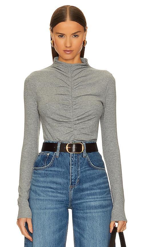 Womens Theresa Ruched Jersey Turtleneck Sweater Product Image