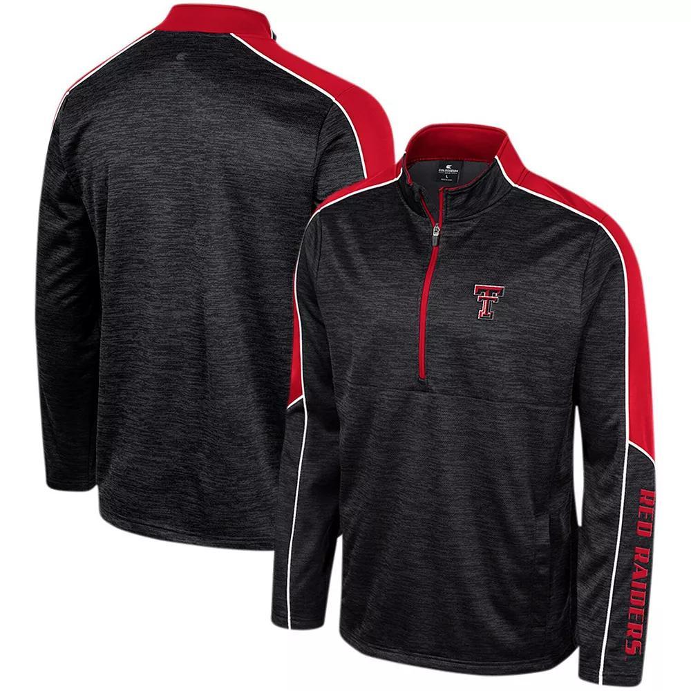 Men's Colosseum Black Texas Tech Red Raiders Marled Half-Zip Jacket, Size: XL Product Image