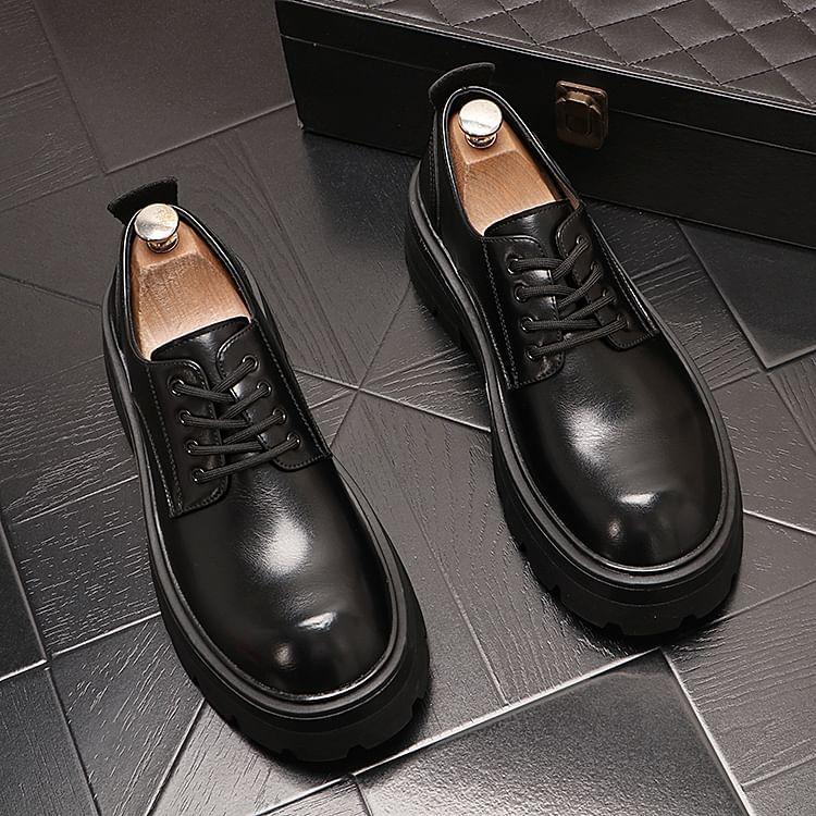 Lace-Up Platform Derby Shoes Product Image