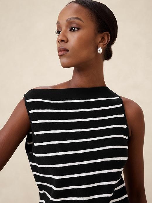 Striped Boat-Neck Sweater Tank Product Image