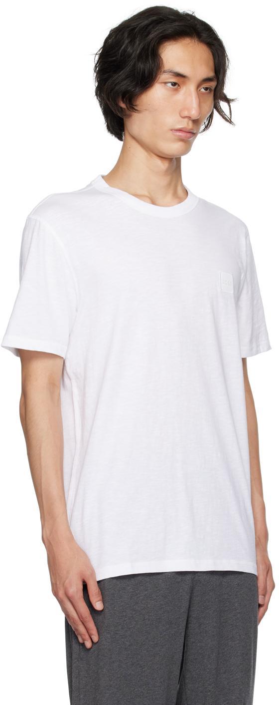 HUGO BOSS Cotton-jersey Regular-fit T-shirt With Logo Patch In White Product Image