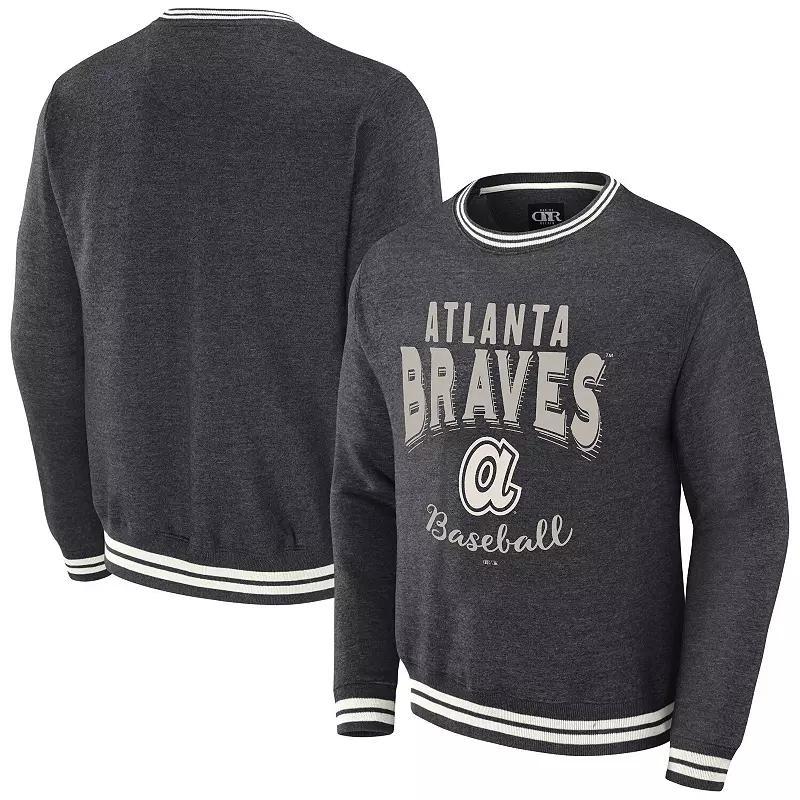 Men's Darius Rucker Collection by Fanatics  Heather Charcoal Atlanta Braves Vintage Pullover Sweatshirt, Size: Small Product Image