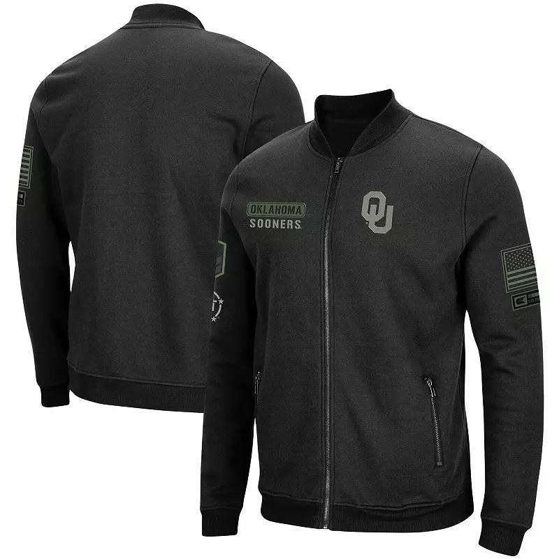 Men's Colosseum Black Iowa Hawkeyes OHT Military Appreciation High-Speed Bomber Full-Zip Jacket, Size: Small Product Image