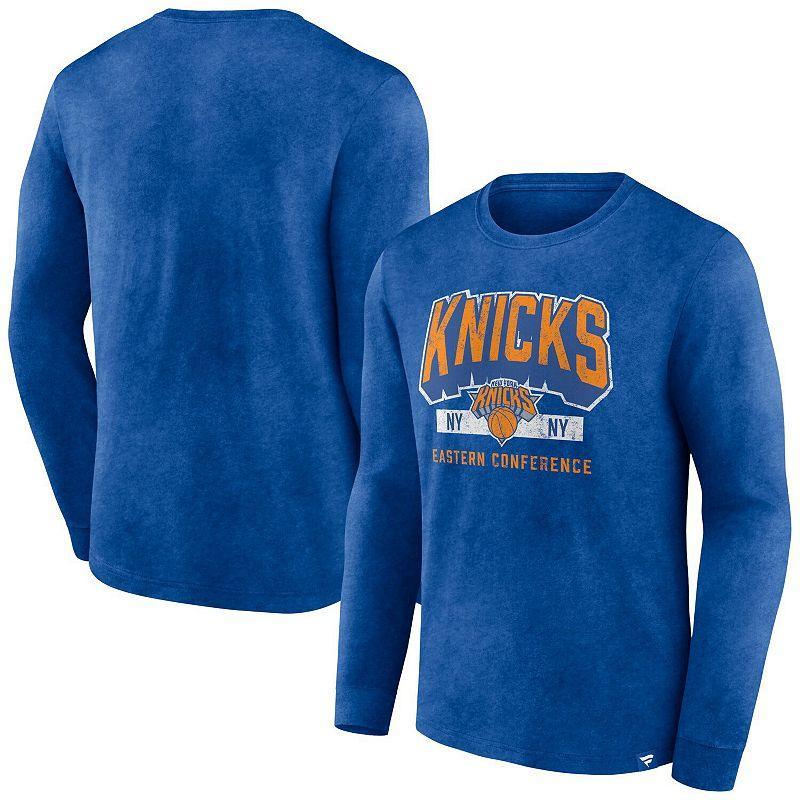 Mens Fanatics Heather Charcoal Distressed San Antonio Spurs Front Court Press Snow Wash Long Sleeve T-shirt Product Image