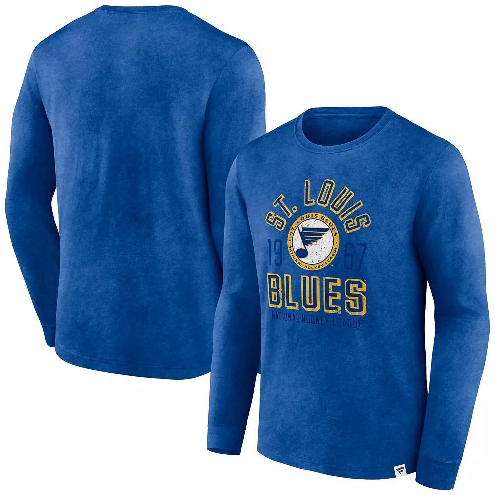 Men's Fanatics Branded Heather Blue St. Louis Blues Keep The Zone Long Sleeve T-Shirt, Size: Small, Team Product Image