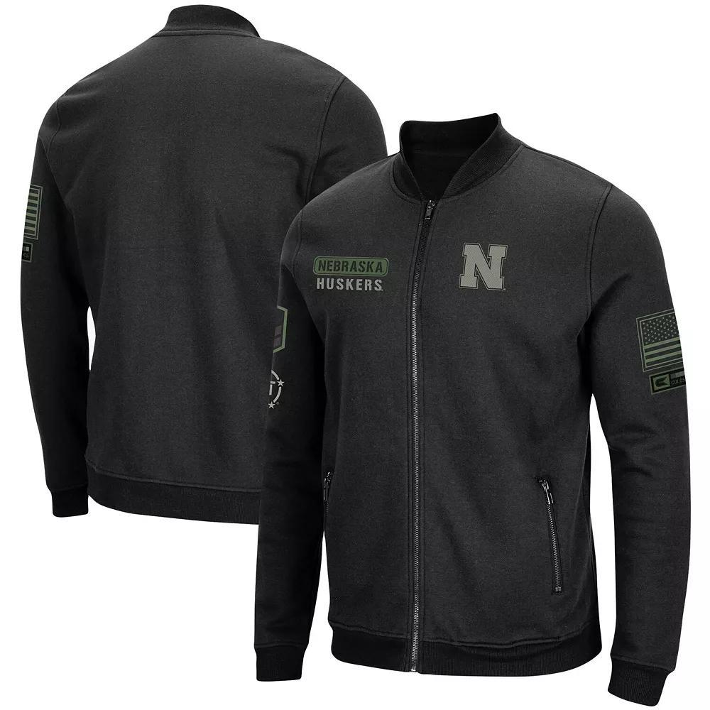 Men's Colosseum Black Iowa Hawkeyes OHT Military Appreciation High-Speed Bomber Full-Zip Jacket, Size: Small Product Image