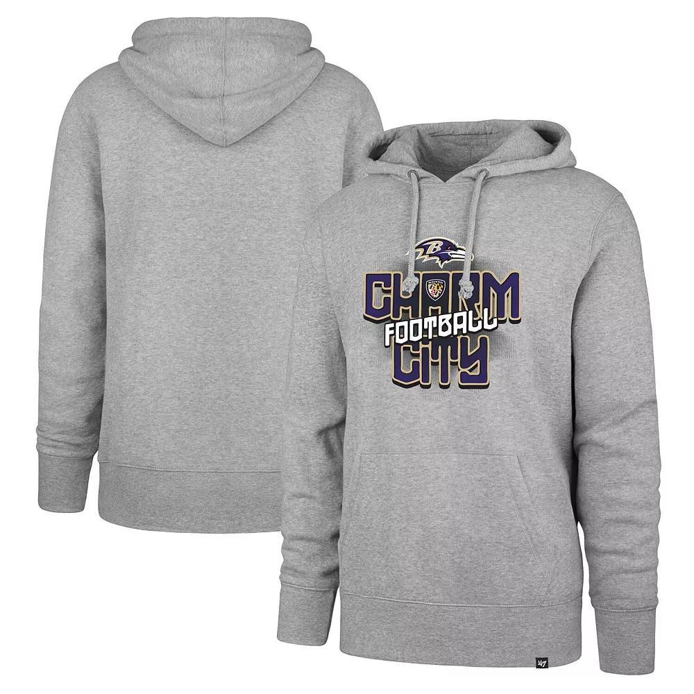 Men's '47 Gray Baltimore Ravens Regional Headline Pullover Hoodie, Size: Small, Grey Product Image