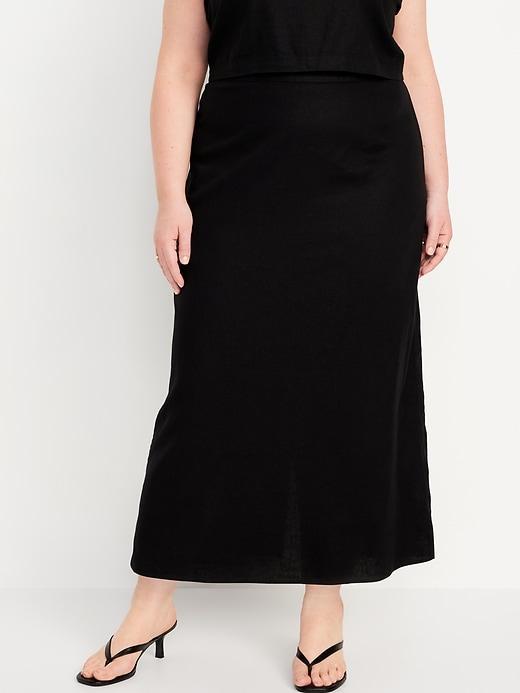 Linen-Blend Maxi Skirt Product Image