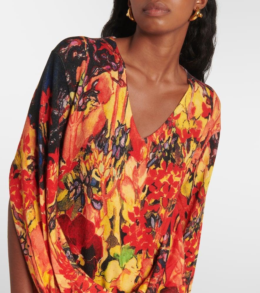 JW ANDERSON Asymmetric Draped Wool-blend Maxi Dress In Red Product Image