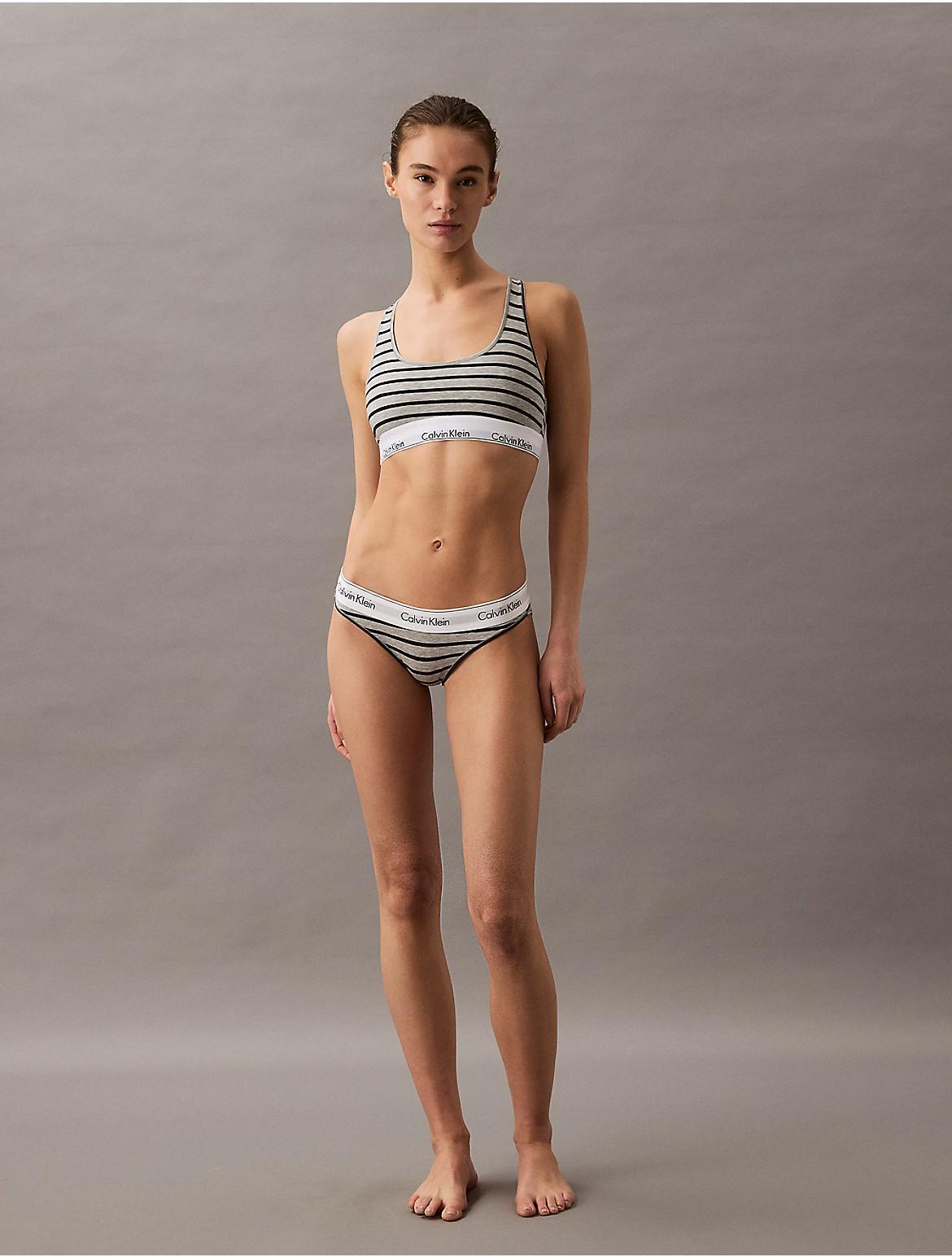 Calvin Klein Womens Icon Cotton Modal Unlined Bralette - Grey Product Image